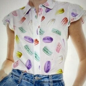 Alice + Olivia Macaro Print Blouse